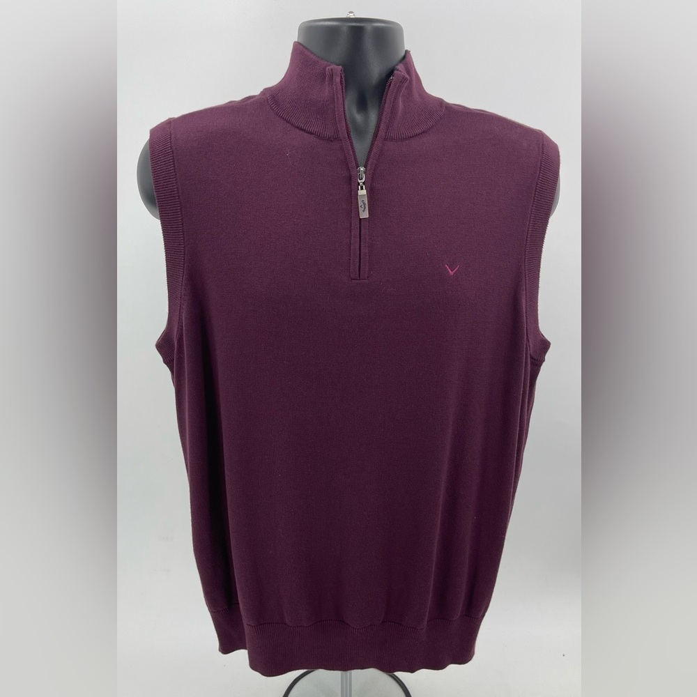 Callaway C-Tech Zip Sleeveless Pullover Vest “Winetasting” Maroon Men’s M NWT